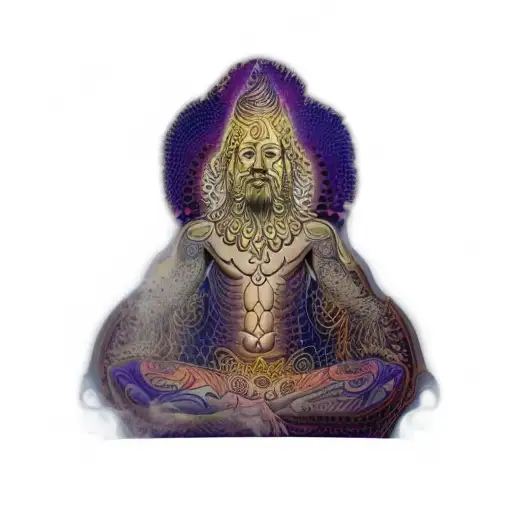 A Meditating Man In A Lotus Position