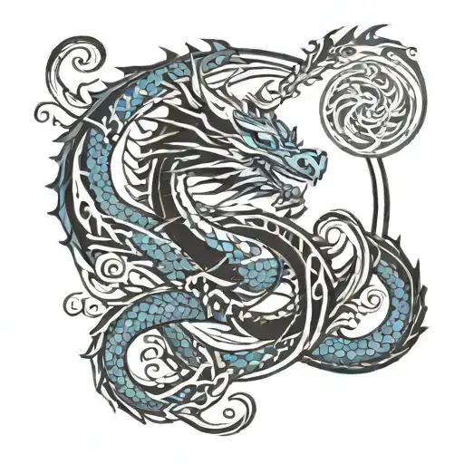 Dragon With Yin And Yang Scandinavian Mythology Religion Christianity