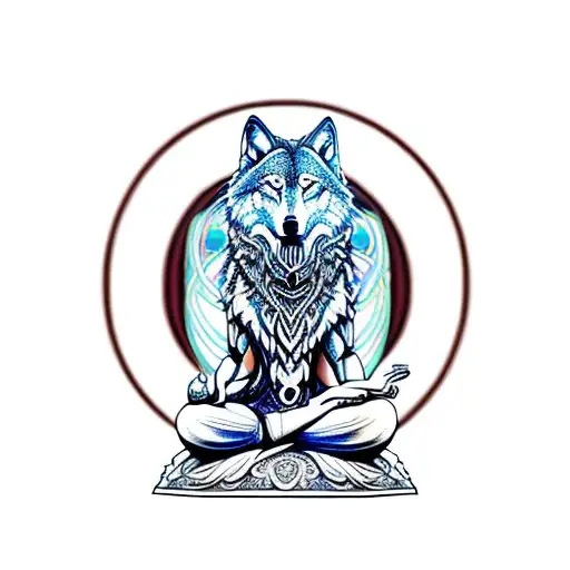 Dmt Wolf Meditating In Lost Time And Space