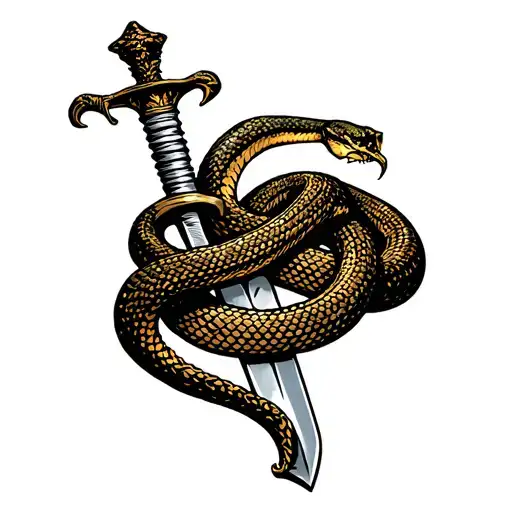 Snake Wrapped Around Dagger