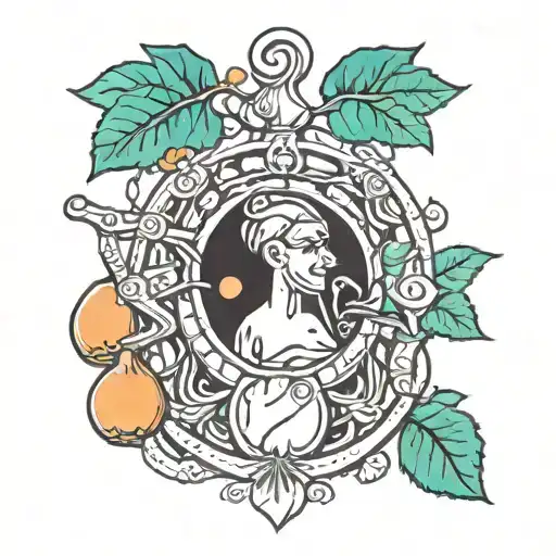 Half Fig Fruit With The Zodiac Sign Of Libra Inside