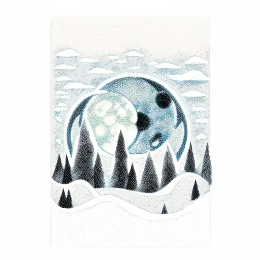 Tarrot Card The Moon From The Game Isaac With A Forest On The Background