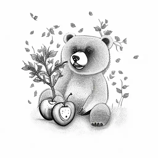 Bear With An Apple Tree