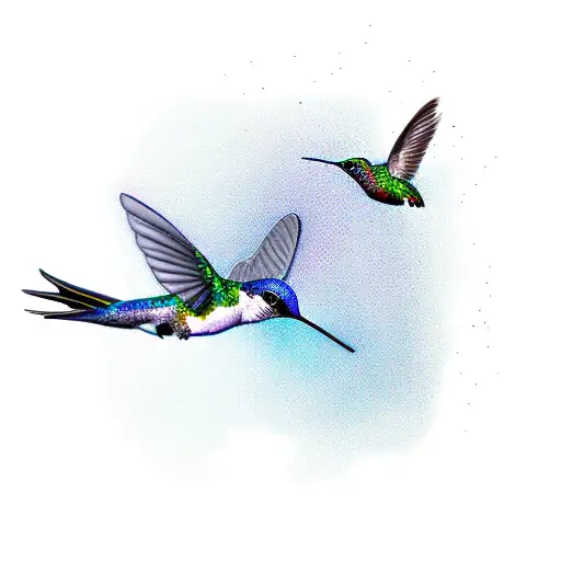 Hummingbird Flying Away To A New Home