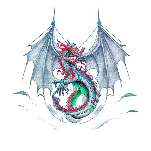 Dragon Securing The Castle