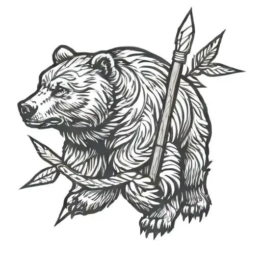 Bear Paw With Arrow Wispy