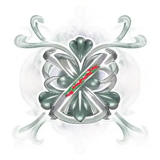 Shamrock With Cross And Flames