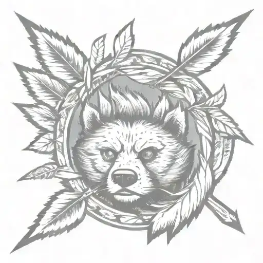 Bear Paw With Arrow Wispy