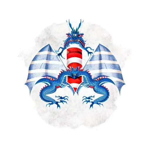 Dragon And American Flag
