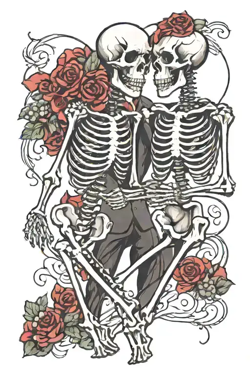 Slow Dancing Skeletons In Love