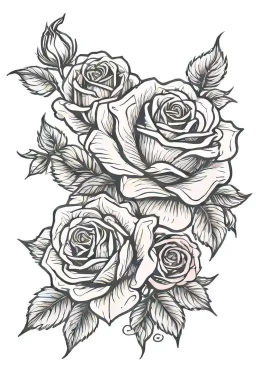 Rose Flowers Pretty Sleeve Shoulder