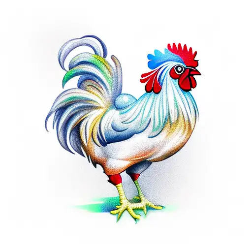 Rooster With A Bell Around Its Neck