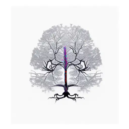 Skeleton Growing Into Tree