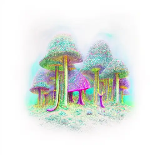 Psychedelic Mushroom Forrest