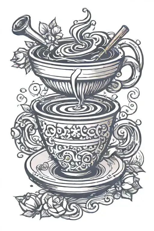 Speciality Coffee Conceptual Tatoo Including Spresso Portafilter