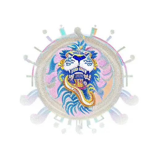 A Lion Dancing In A Ballroom