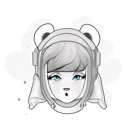 Girl With Panda Inspired Costume