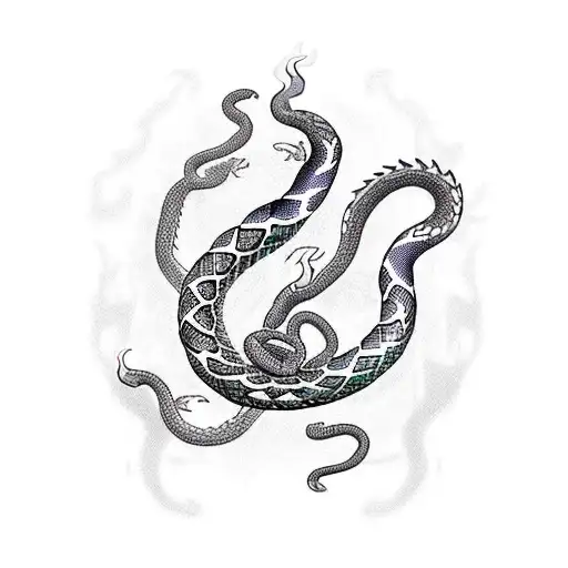 Fire Snake Chinese Sign Miced With Kukulkan Snake