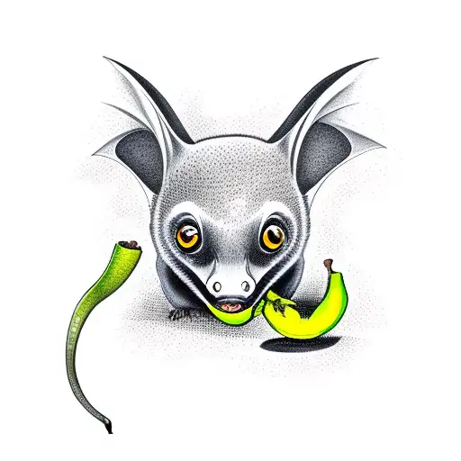 Fruit Bat Eating Fruit