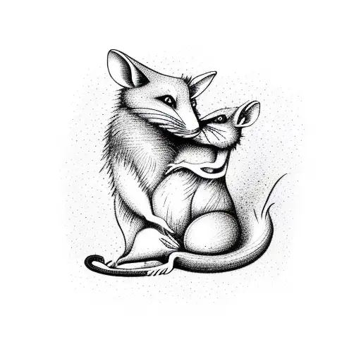 A Rat Sitting On Top Of A Fox