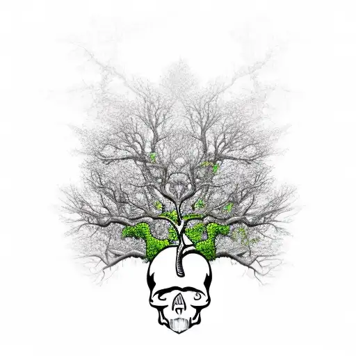 Tree Growing Out Of The Top Of Skull