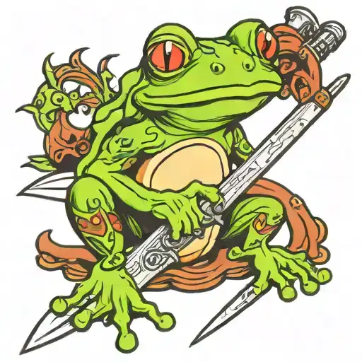 Frog Holding Sword
