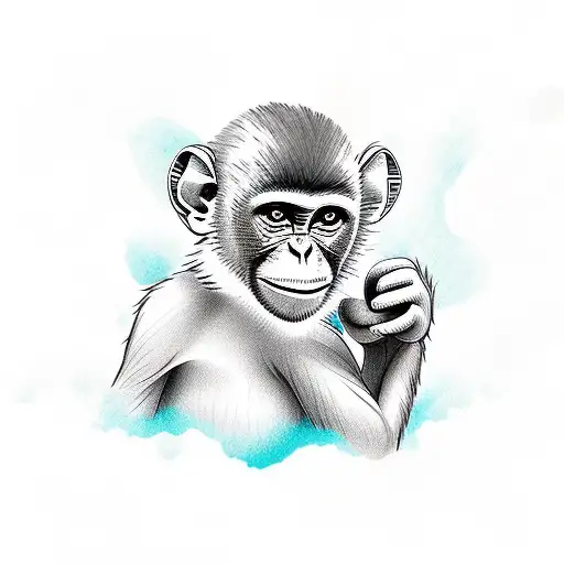 Monkey On A Palm Tree