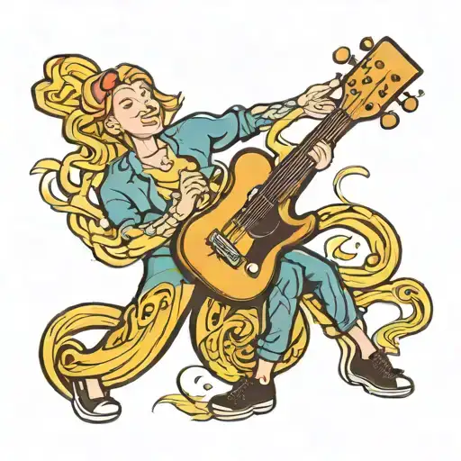 Mother Son Football Guitar Intertwined Representing The Client's