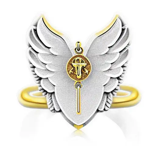Wings Gold Ring Christian Rosary