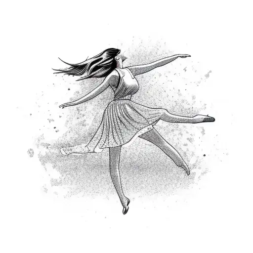 Woman Dancing On Beach