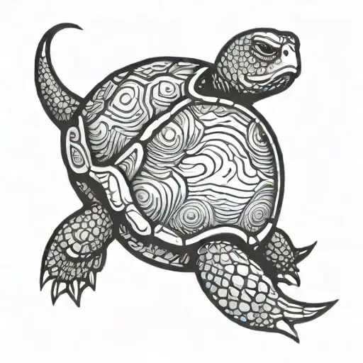 Turtle With Mountain On Its Back