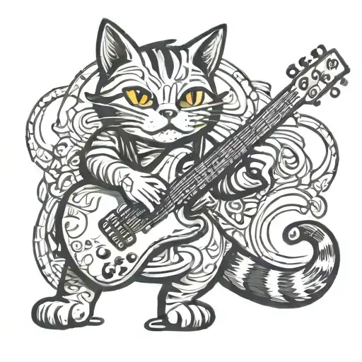 A Cat Playing Electric Guitar