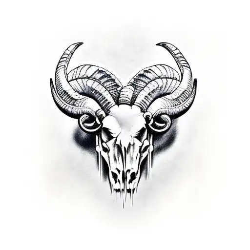 Ram Skull Made Of Wood