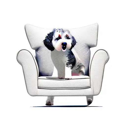 Dog Surfing On A Barbet Chair
