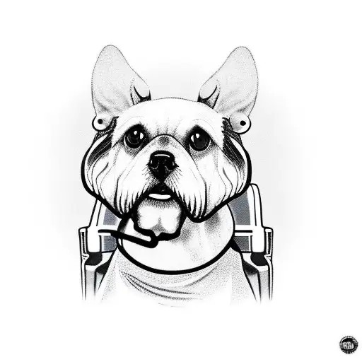 Dog Sitting On A Barber Chair