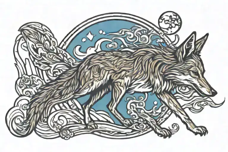 Coyote Howling Up At The Moon