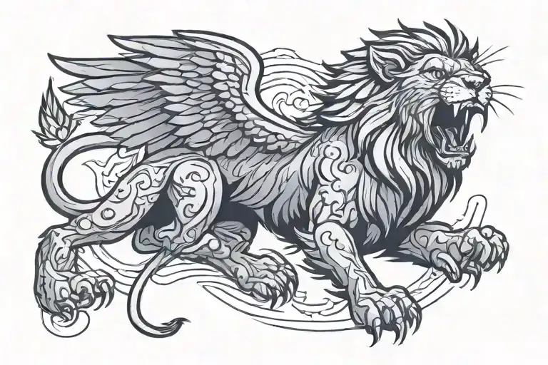 Winged Lion Roaring