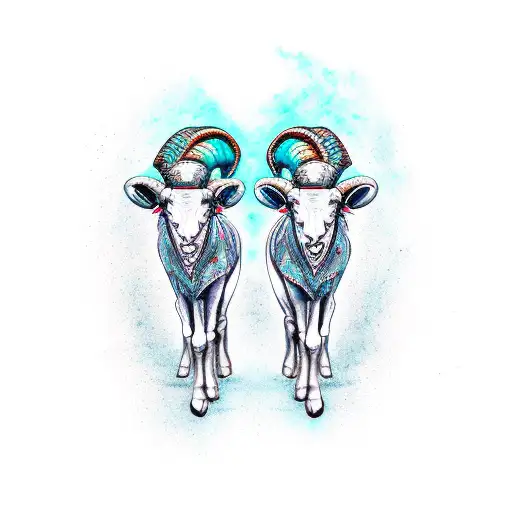 Gemini Twins Riding A Ram