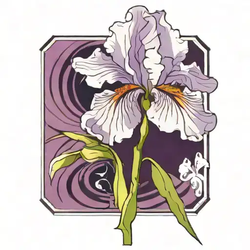 Single Purple Iris With Stem