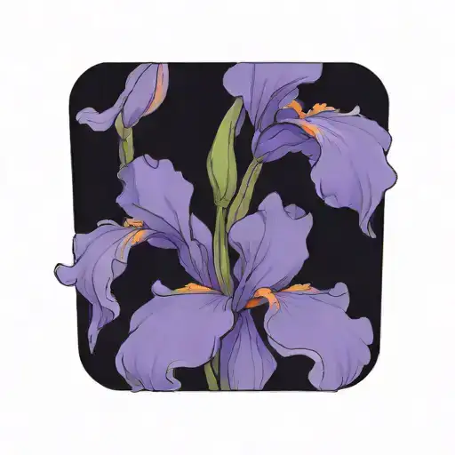 Single Wild Iris With Stem