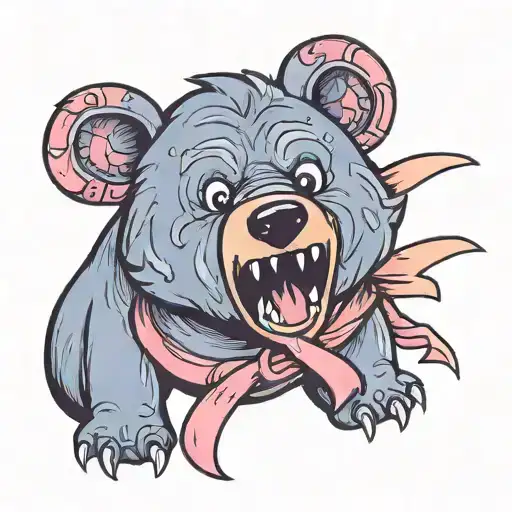 Bear And Cancer Ribbon