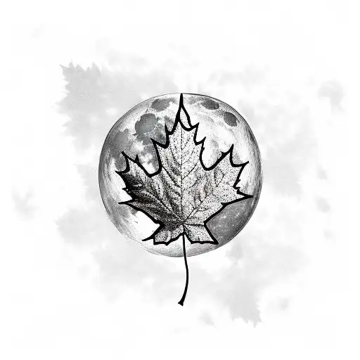 Sexi Lady Virgo With A Maple Leaf And A Full Moon