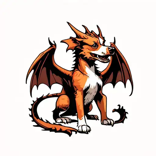Dog With Dragon Wings Spread