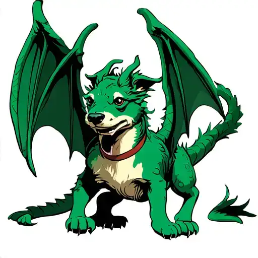 Dog With Dragon Wings Spread