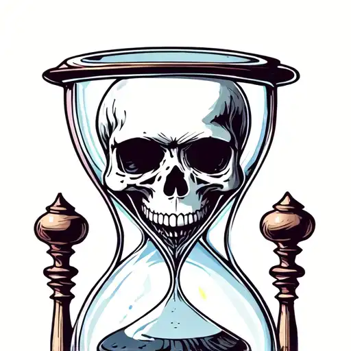 Emo Inspired Hourglass With Skull