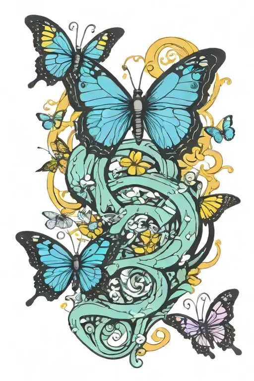 Initial Oz And Butterflies Flying Towards