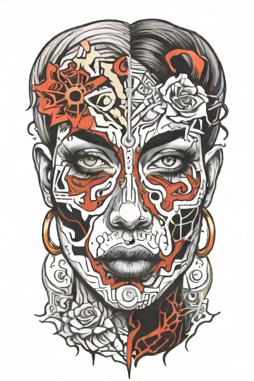 Bloody Face Of A Woman