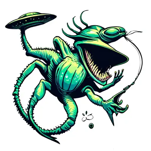 Alien Fishing In Ufo