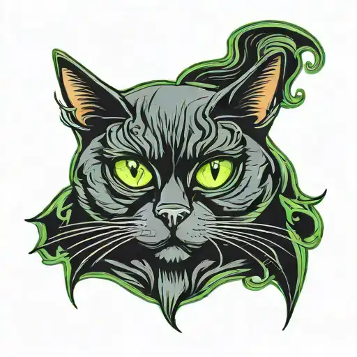 Black Cat With Green Eyes
