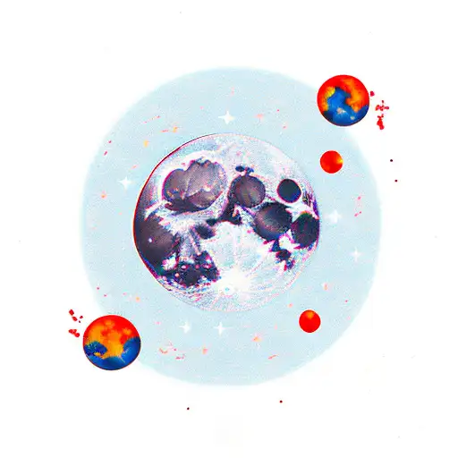 Blood Moon With Stars